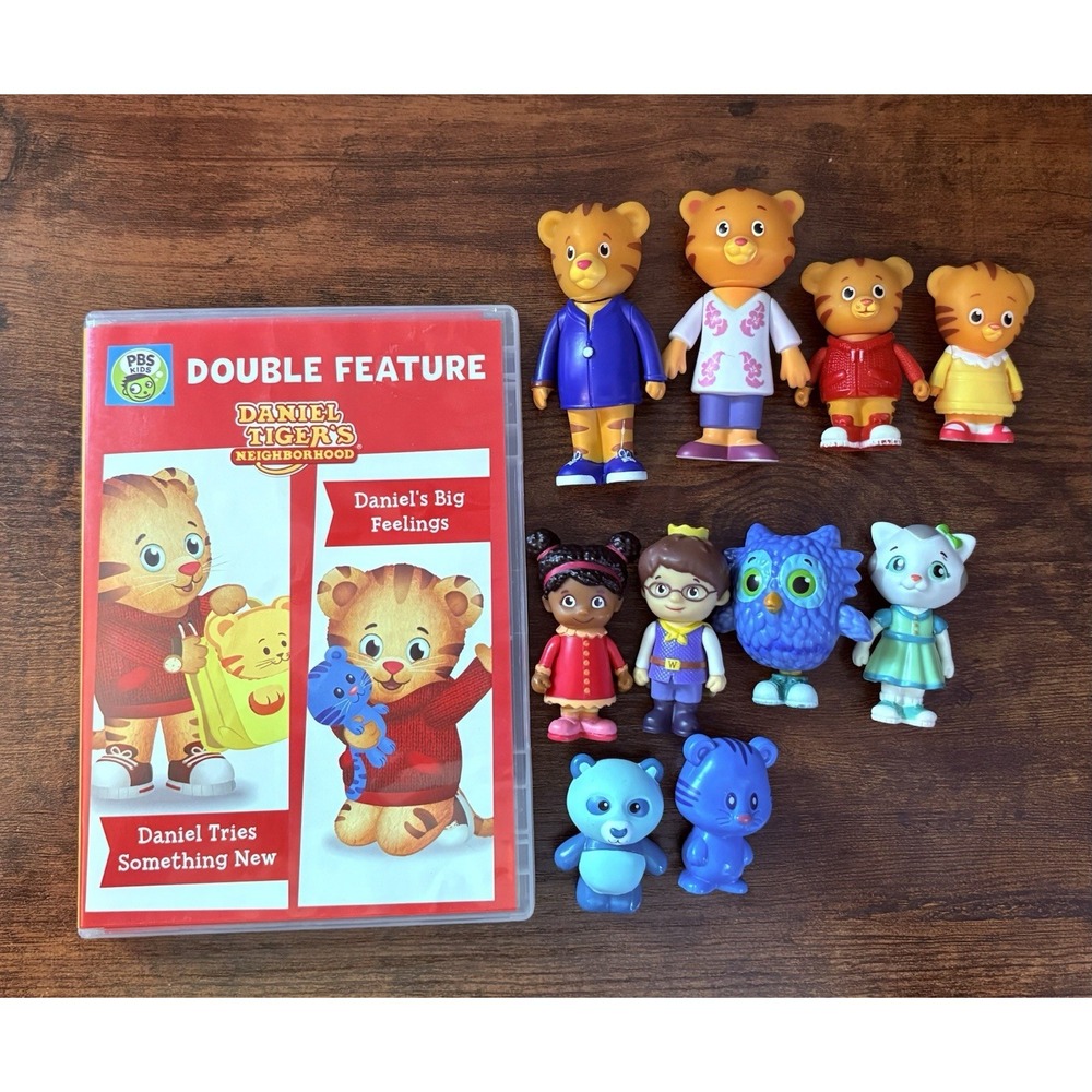 PBS Daniel Tiger's Neighborhood DVD Double Feature and 10 Figures